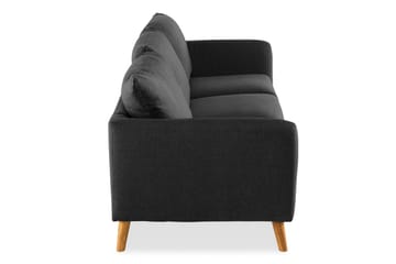 Trend 3-seter Sofa 218 cm med Buede Armlener i Stoff - Grå|Svart - Møbler - Sofaer - Sofa 3 seter