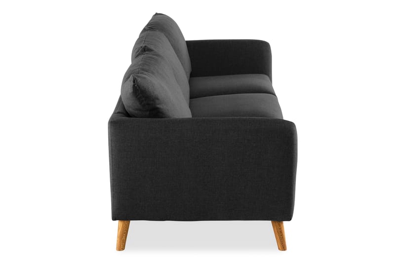 Trend 3-seter Sofa 218 cm med Buede Armlener i Stoff - Grå|Svart - Møbler - Sofaer - Sofa 3 seter