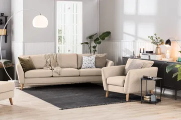 Trend 3-seters Stoffsofa - Beige - Møbler - Sofaer - Sofa 3 seter