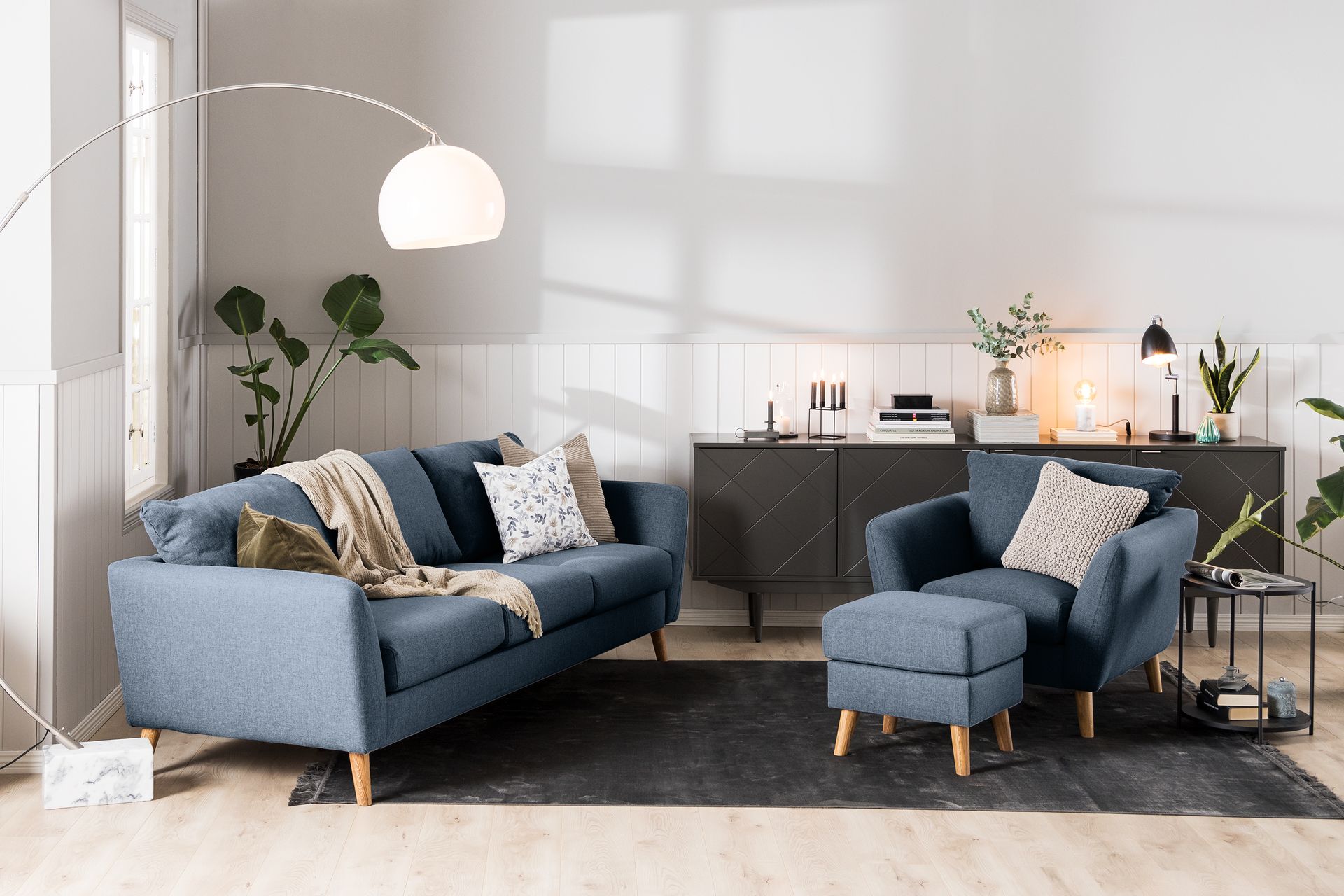Trend 3-seters Stoffsofa - Blå - Møbler - Sofaer - Sofa 3 seter