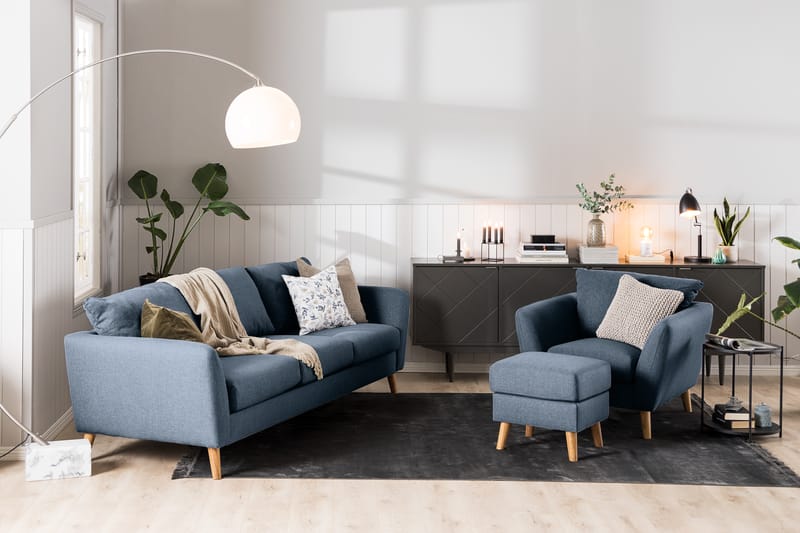 Trend 3-seters Stoffsofa - Blå - Møbler - Sofaer - Sofa 3 seter
