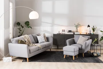 Trend 3-seters Stoffsofa - Lysegrå - Møbler - Sofaer - Sofa 3 seter