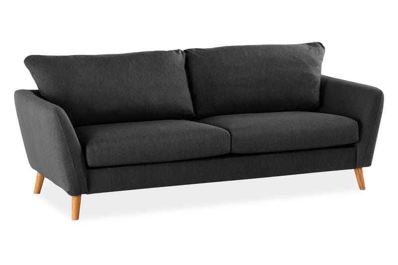 Trend 3-seters Stoffsofa, Svart