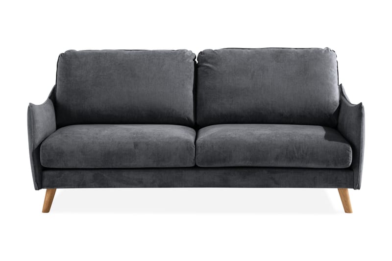 Trend Lyx 3-seter Sofa - Mørkegrå/Eik - Sofa 3 seter