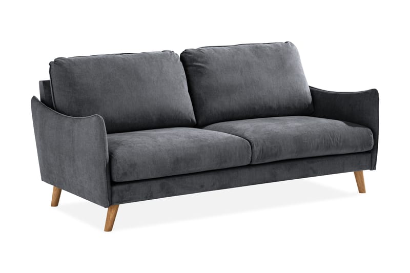 Trend Lyx 3-seter Sofa - Mørkegrå/Eik - Sofa 3 seter