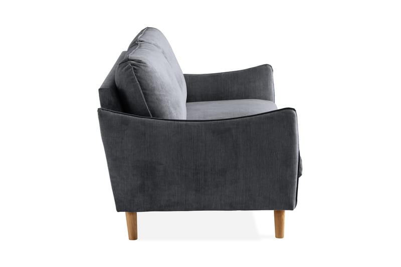 Trend Lyx 3-seter Sofa - Mørkegrå/Eik - Møbler - Sofaer - Sofa 3 seter