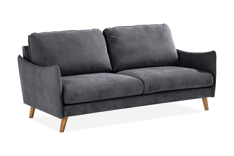 Trend Lyx 3-seter Sofa - Mørkegrå/Eik - Møbler - Sofaer - Sofa 3 seter