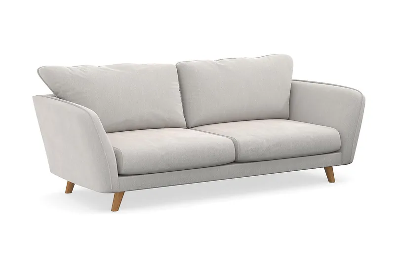 Trend Lyx 3-seters Fløyelssofa - Kremhvit - Møbler - Sofaer - Sofa 3 seter