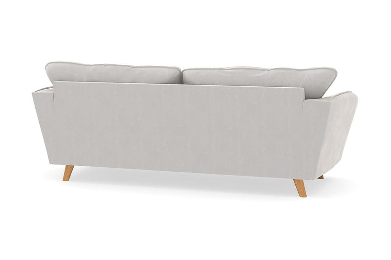 Trend Lyx 3-seters Fløyelssofa - Kremhvit - Møbler - Sofaer - Sofa 3 seter
