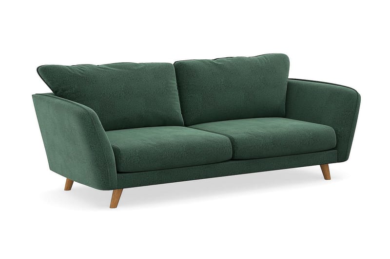 Trend Lyx 3-seters Fløyelssofa - Mørkegrønn - Møbler - Sofaer - Sofa 3 seter