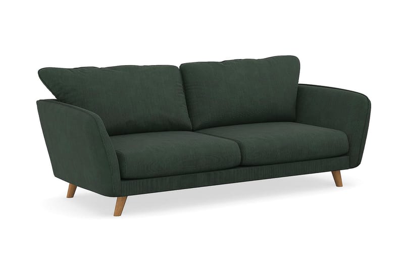 Trend Lyx 3-seters Manchestersofa - Mørkegrønn - Møbler - Sofaer - Sofa 3 seter