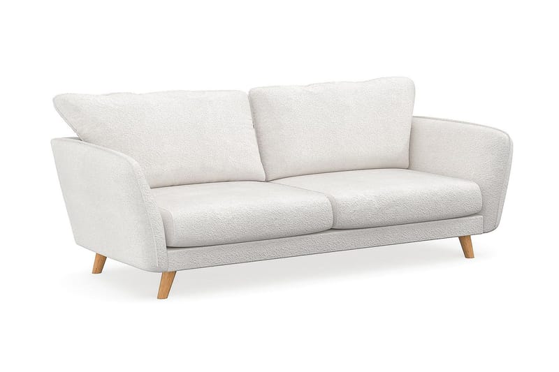 Trend Lyx 3-seters Sofa i Bouclé - Hvit - Møbler - Sofaer - Sofa 3 seter