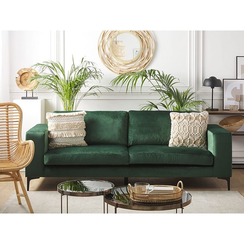 3-seters sofa Vadstena - Grønn, Svart/Fløyel - Møbler - Sofaer - Fløyel sofaer