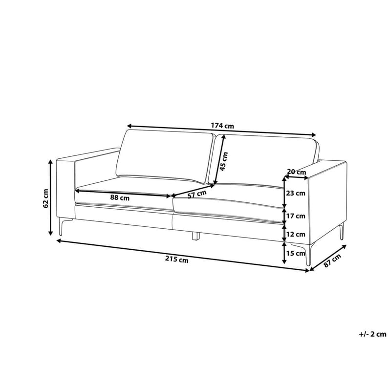 3-seters sofa Vadstena - Grønn, Svart/Fløyel - Møbler - Sofaer - Fløyel sofaer