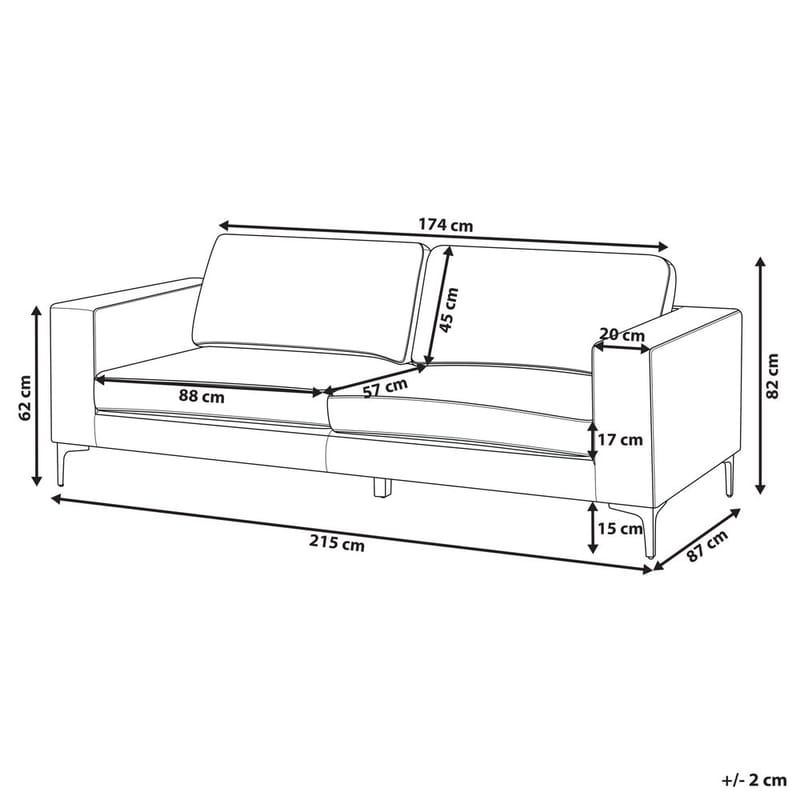 3-seters sofa Vadstena - Hvit, Svart/Bouclé - Møbler - Sofaer - Sofa 3 seter