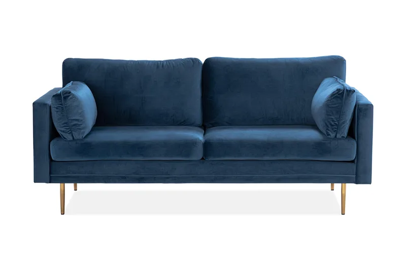 Vanlig sofa uten divan og sjeselong Bloom 3-seters sofa blå, undefined