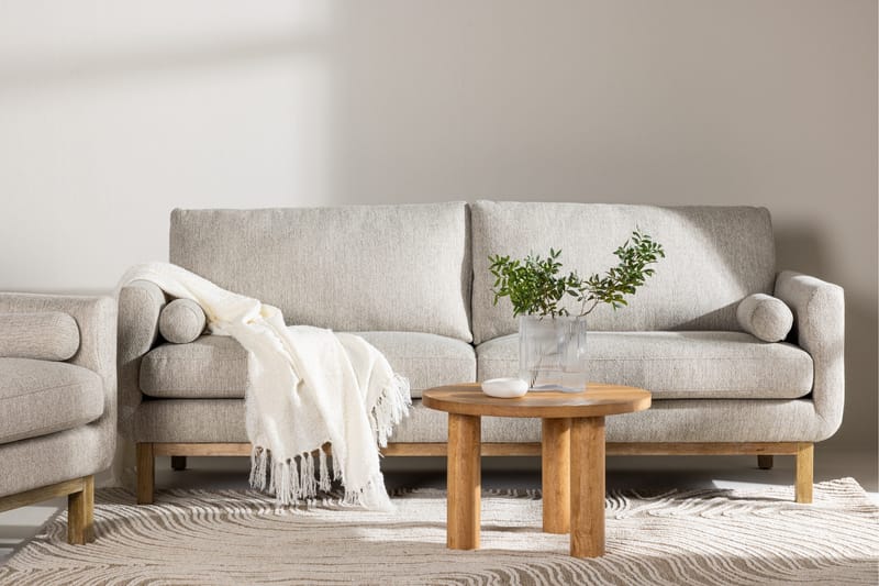 Vanlig sofa uten divan og sjeselong Venture Home Olympos 3-seters sofa Beige - Møbler - Sofaer - Sofa 3 seter