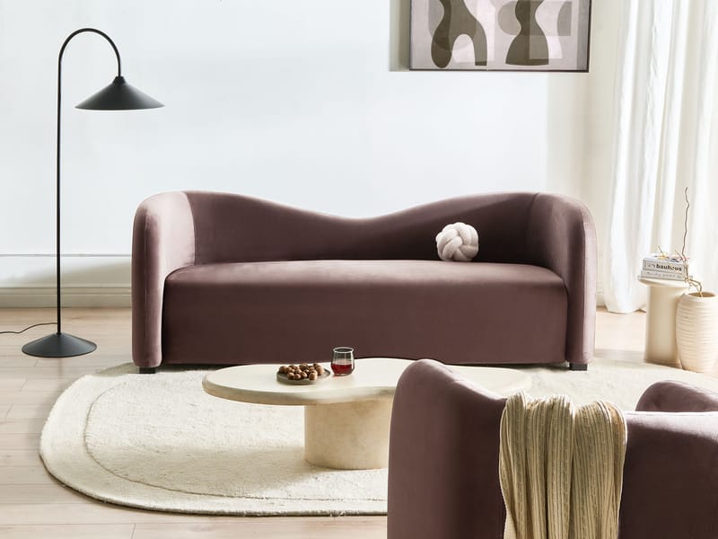 3-seters sofa Veltada - Mørkebrun - Møbler - Sofaer - Fløyel sofaer