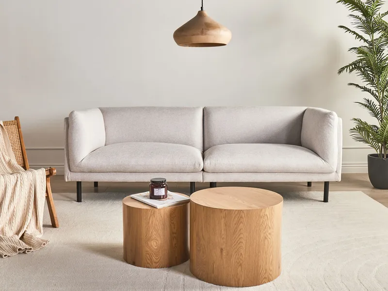 3-seters sofa Vorgod Stoff - Lys beige - Møbler - Sofaer - Sofa 3 seter