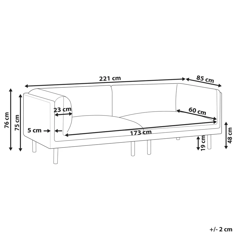 3-seters sofa Vorgod Stoff - Off-White - Møbler - Sofaer - Sofa 3 seter
