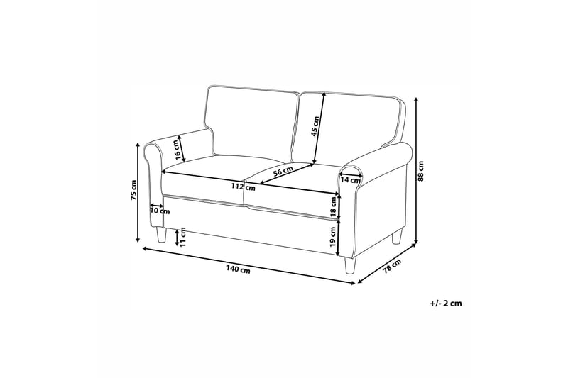 Warmoth 2-seter Sofa - Grå - Møbler - Sofaer - Sofa 3 seter