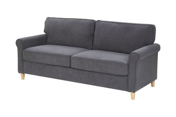 Warmoth Sofa med Rullearmlener i Stoff - Grå - Møbler - Sofaer - Sofa 3 seter