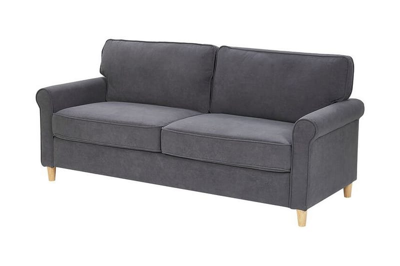 Warmoth Sofa med Rullearmlener i Stoff - Grå - Møbler - Sofaer - Sofa 3 seter