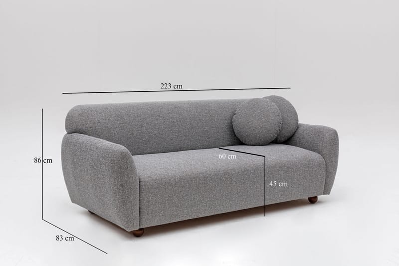 Whitecliffs Sofa 3-seters - Grå - Møbler - Sofaer - Sofa 3 seter