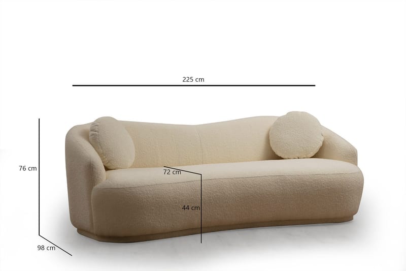 Yarrawonga Sofa 3-seters - Beige|Boucl é - Møbler - Sofaer - Sofa 3 seter