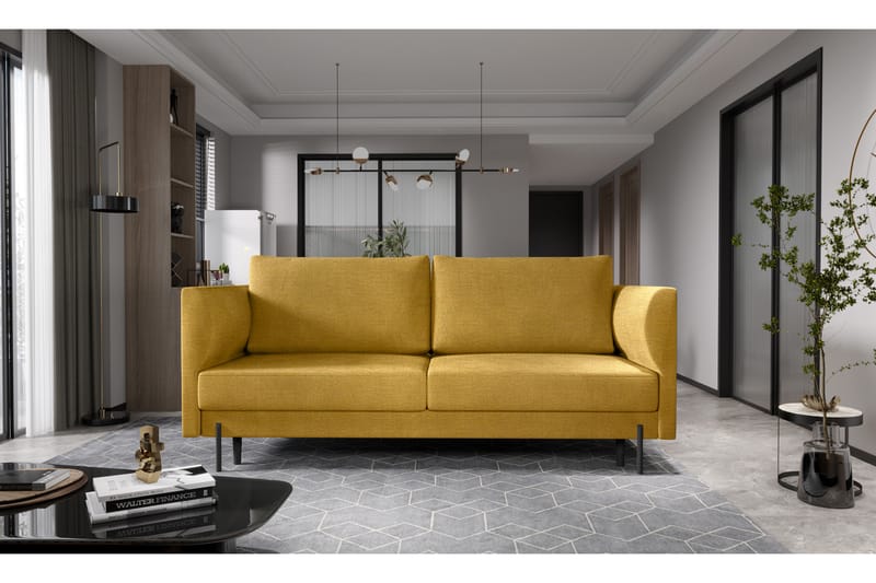 Zerlo 3-seters Sofa - Gul - Møbler - Sofaer - Sofa 3 seter