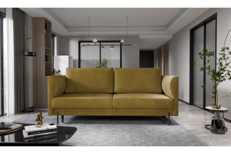 Zerlo 3-seters Sofa - Gul - Møbler - Sofaer - Sofa 3 seter