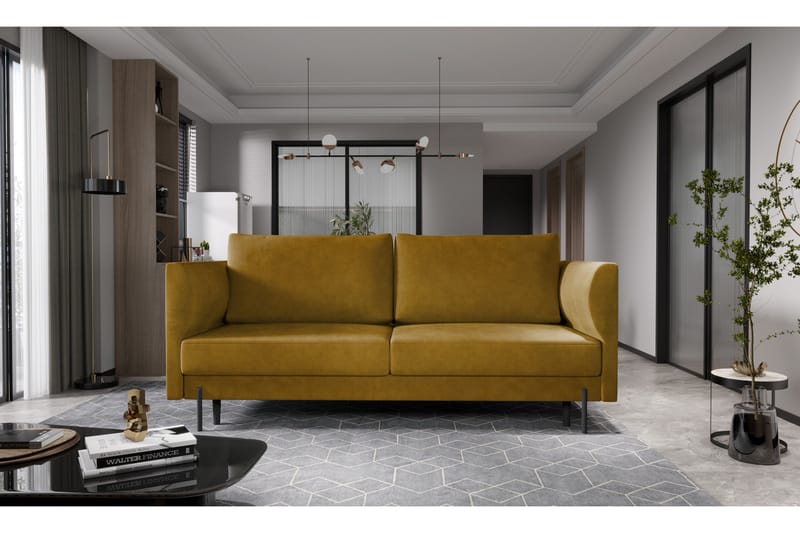 Zerlo 3-seters Sofa - Gul - Møbler - Sofaer - Sofa 3 seter