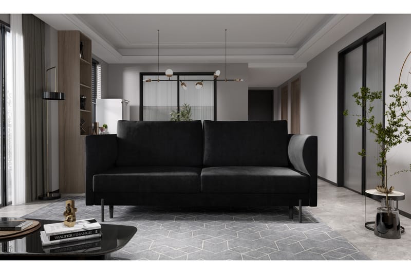 Zerlo 3-seters Sofa - Svart - Møbler - Sofaer - Sofa 3 seter