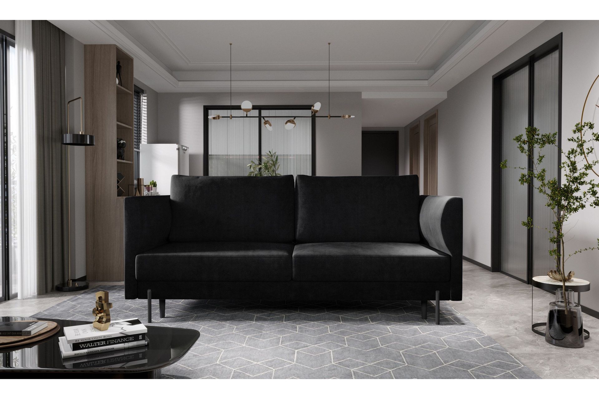 Zerlo 3-seters Sofa - Svart