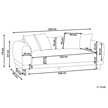 3-seters sofa Pori - Off-White - Møbler - Sofaer - Sofa 3 seter