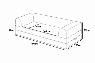 3-seters sovesofa Atelier Del Sofa Legom Eco (190 x 90 x 25 cm) Beige - Møbler - Sofaer - Sovesofaer