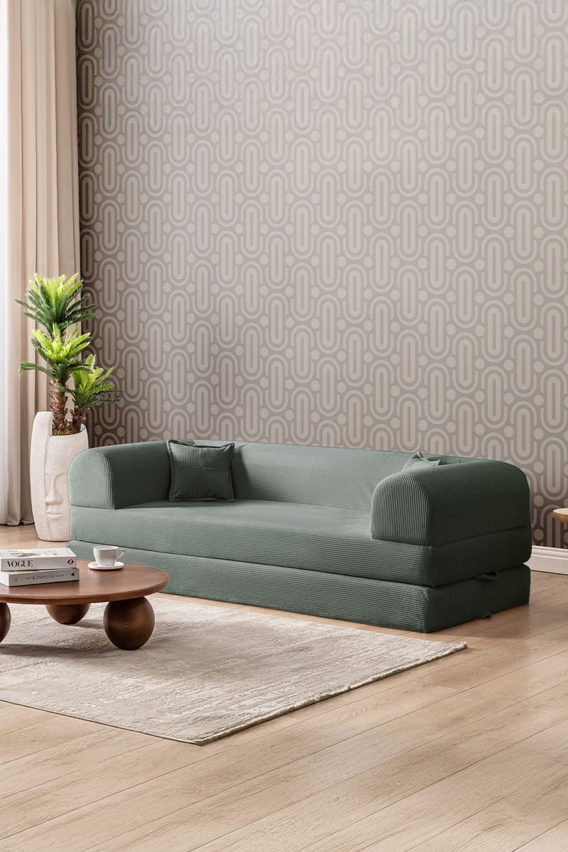 3-seters sovesofa Atelier Del Sofa Legom Eco (190 x 90 x 25 cm) Grønn - Møbler - Sofaer - Sovesofaer