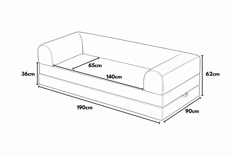 3-seters sovesofa Atelier Del Sofa Legom Eco (190 x 90 x 25 cm) Grønn - Møbler - Sofaer - Sovesofaer
