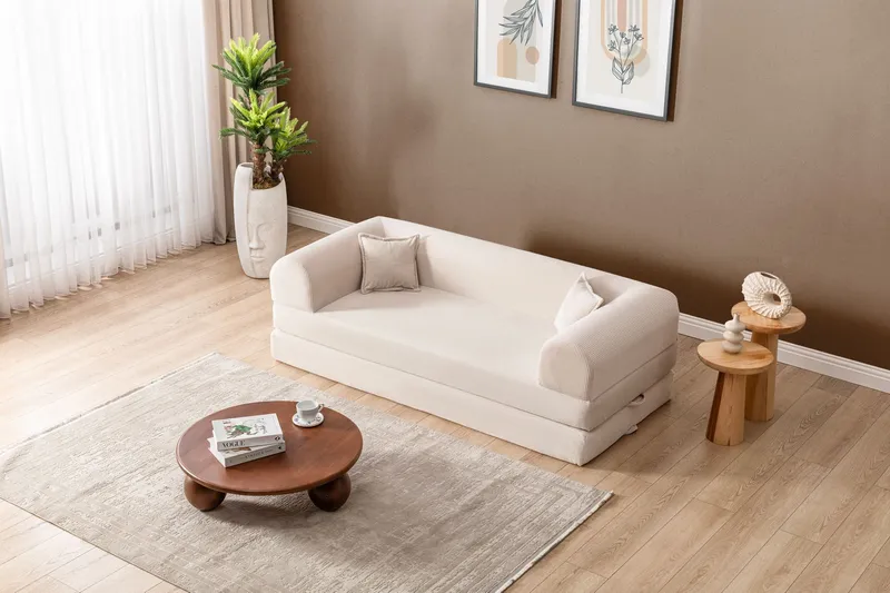 3-seters sovesofa Atelier Del Sofa Legom Eco (190 x 90 x 25 cm) Krem - Møbler - Sofaer - Sovesofaer
