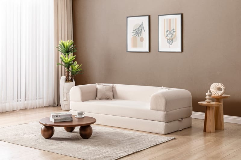 3-seters sovesofa Atelier Del Sofa Legom Eco (190 x 90 x 25 cm) Krem - Møbler - Sofaer - Sovesofaer