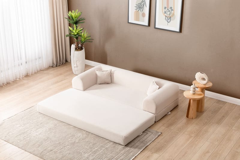 3-seters sovesofa Atelier Del Sofa Legom Eco (190 x 90 x 25 cm) Krem - Møbler - Sofaer - Sovesofaer