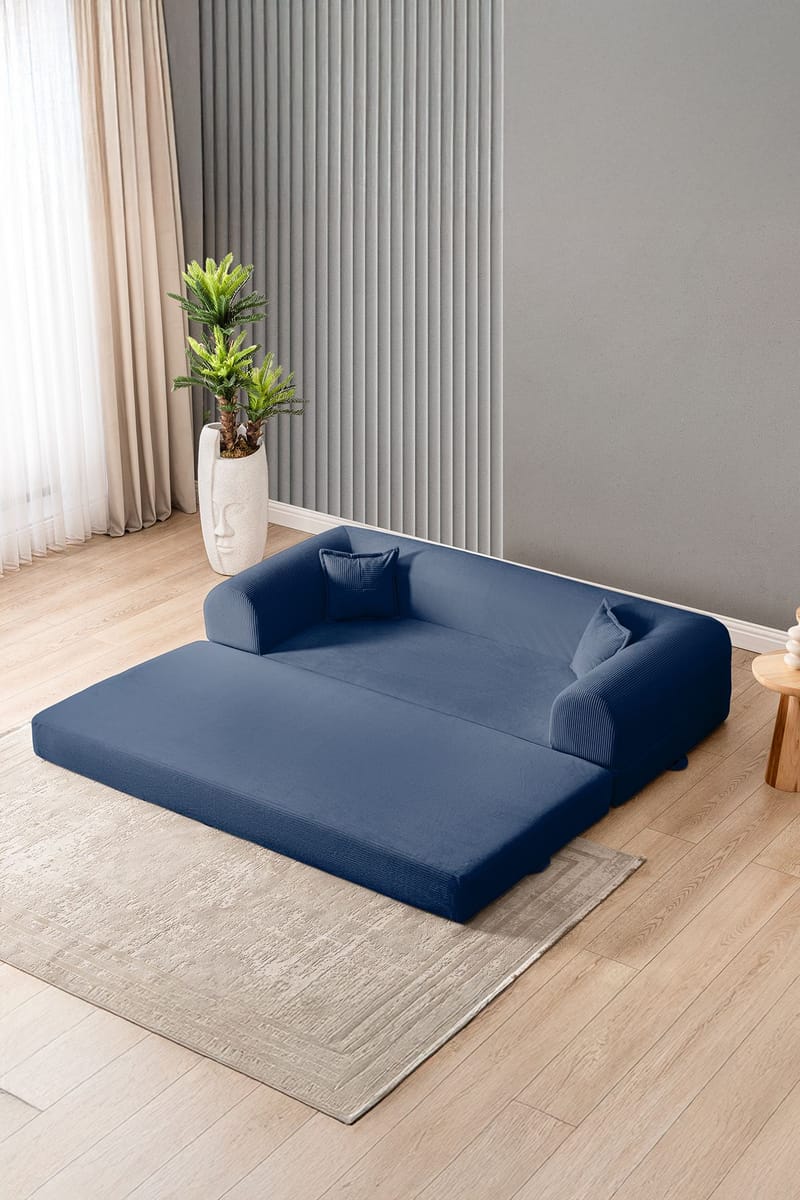 3-seters sovesofa Atelier Del Sofa Legom Eco (190 x 90 x 25 cm) Marineblå - Møbler - Sofaer - Sovesofaer