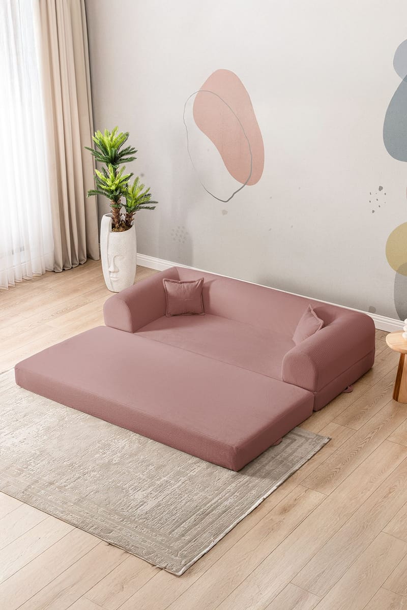 3-seters sovesofa Atelier Del Sofa Legom Eco (190 x 90 x 25 cm) Rosa - Møbler - Sofaer - Sovesofaer