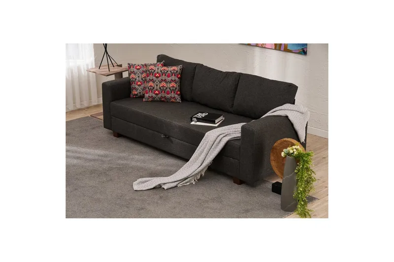 3-seters sovesofa Iroulport Antrasitt - Antrasitt - Møbler - Sofaer - Sovesofaer