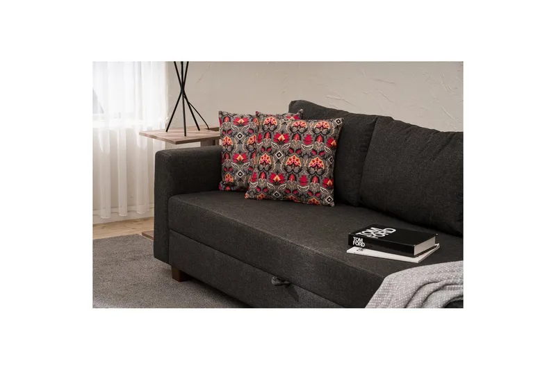 3-seters sovesofa Iroulport Antrasitt - Antrasitt - Møbler - Sofaer - Sovesofaer