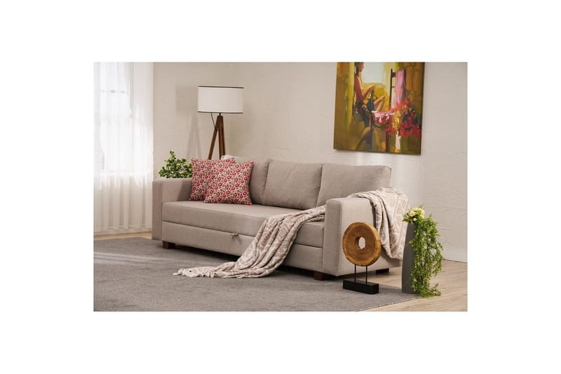 3-seters sovesofa Iroulport Beige - Beige - Møbler - Sofaer - Sovesofaer