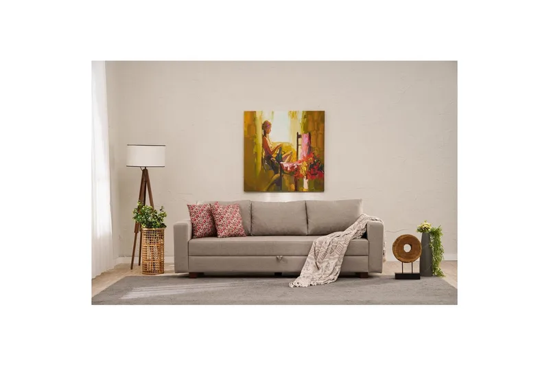 3-seters sovesofa Iroulport Beige - Beige - Møbler - Sofaer - Sovesofaer