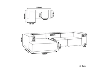 3-sits Hörnsoffa Beliani Aprica Högervänd Left-faced - Møbler - Sofaer - Sofa med sjeselong