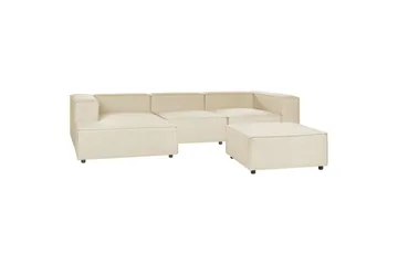 3-sits Hörnsoffa med fotpall Beliani Aprica Högervänd Left-faced - Møbler - Sofaer - Sofa med sjeselong