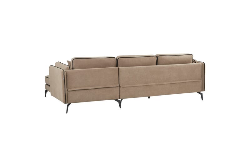 3-sitssoffa Beliani Altan Brun, Svart, Högervänd Beige Right-faced - Beige - Møbler - Sofaer - Sofa med sjeselong